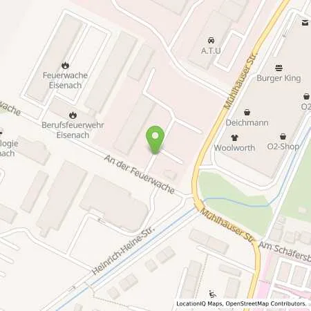 Standortübersicht der Tankstelle Eisenacher Versorgungs-Betriebe GmbH in 99817 Eisenach