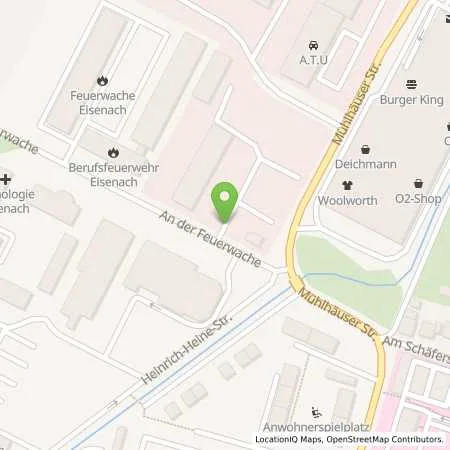 Standortübersicht der Tankstelle Eisenacher Versorgungs-Betriebe GmbH in 99817 Eisenach