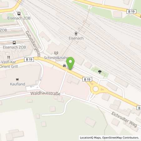 Standortübersicht der Strom (Elektro) Tankstelle: Eisenacher Versorgungs-Betriebe GmbH in 99817, Eisenach