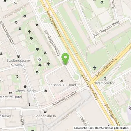 Standortübersicht der Tankstelle Radisson Blu Erfurt Hotel Kosmos Erfurt Betriebs GmbH in 99084 Erfurt