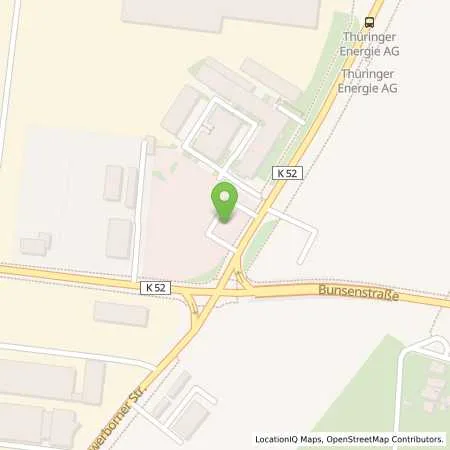 Standortübersicht der Tankstelle Thüringer Energie AG in 99086 Erfurt