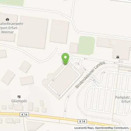 Standortübersicht der Tankstelle Flughafen Erfurt GmbH in 99092 Erfurt