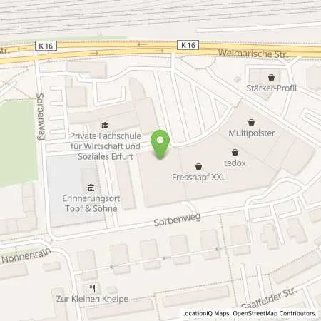 Standortübersicht der Tankstelle SWE Energie GmbH in 99099 Erfurt