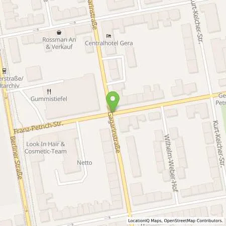 Standortübersicht der Tankstelle Energieversorgung Gera GmbH in 07545 Gera