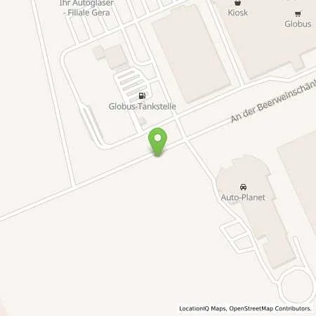 Standortübersicht der Tankstelle Energieversorgung Gera GmbH in 07554 Gera