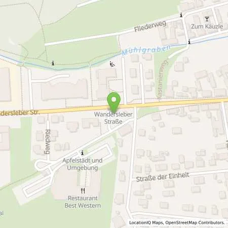 Standortübersicht der Tankstelle Thüringer Energie AG in 99192 Apfelstädt