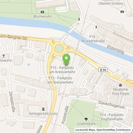 Standortübersicht der Tankstelle Energieversorgung Greiz GmbH in 07973 Greiz