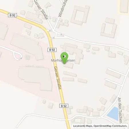 Standortübersicht der Tankstelle Autohaus Kühnert GmbH & Co. KG in 07973 Greiz