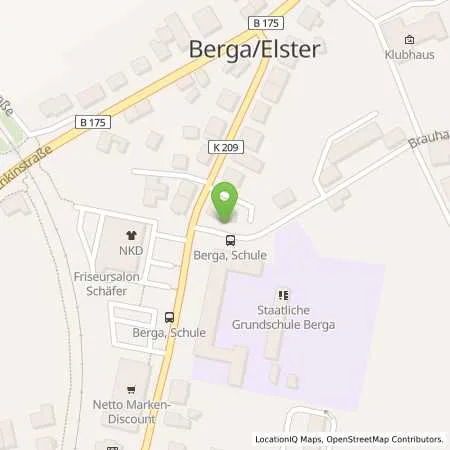 Standortübersicht der Tankstelle Thüringer Energie AG in 07980 Berga