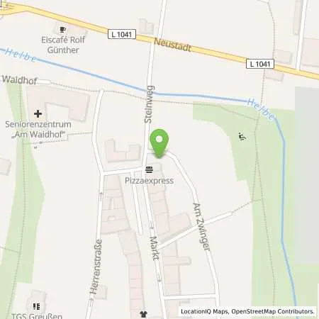 Standortübersicht der Tankstelle Thüringer Energie AG in 99718 Greußen