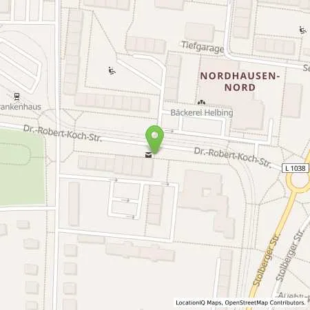 Standortübersicht der Tankstelle Energieversorgung Nordhausen GmbH in 99734 Nordhausen
