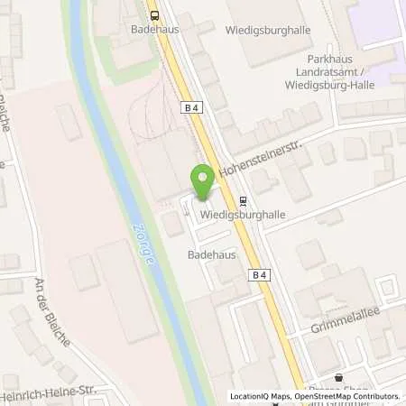 Standortübersicht der Tankstelle Energieversorgung Nordhausen GmbH in 99734 Nordhausen