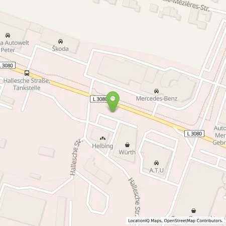 Standortübersicht der Tankstelle Energieversorgung Nordhausen GmbH in 99734 Nordhausen