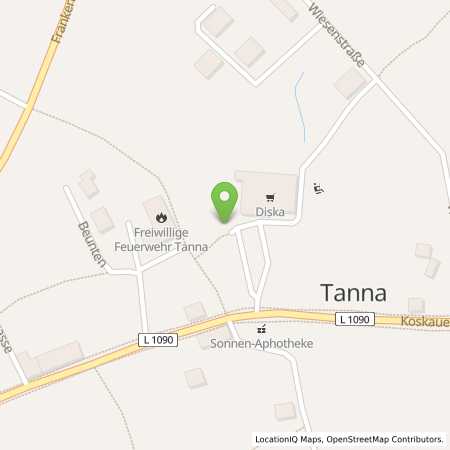 Standortübersicht der Strom (Elektro) Tankstelle: Thüringer Energie AG in 07922, Tanna