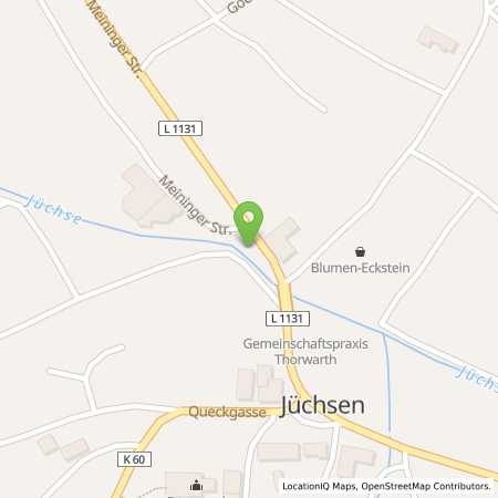 Standortübersicht der Strom (Elektro) Tankstelle: Thüringer Energie AG in 98631, Grabfeld OT Jchsen