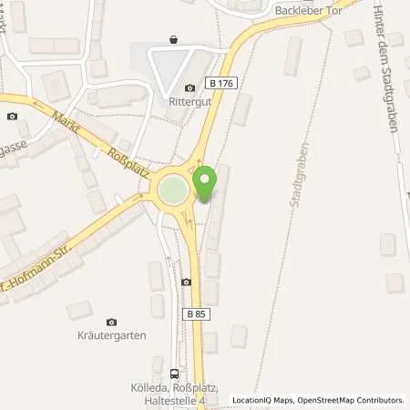 Standortübersicht der Tankstelle Thüringer Energie AG in 99625 Kölleda