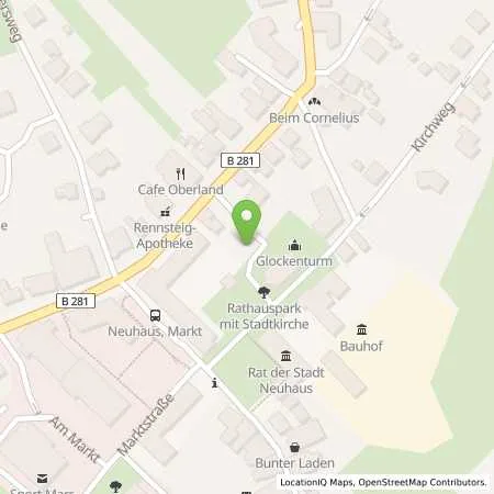 Standortübersicht der Tankstelle Thüringer Energie AG in 98724 Neuhaus RWg.