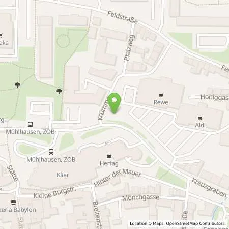 Standortübersicht der Tankstelle Stadtwerke Mühlhausen GmbH in 99974 Mühlhausen