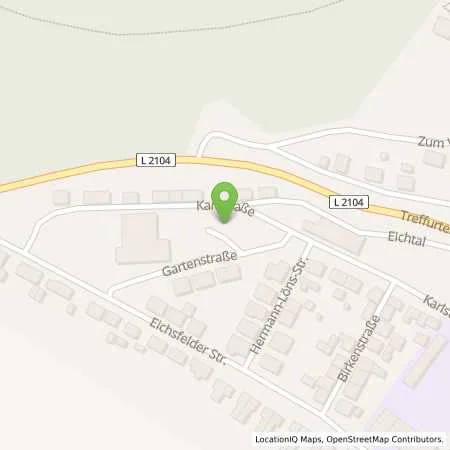 Standortübersicht der Tankstelle Thüringer Energie AG in 99988 Heyerode