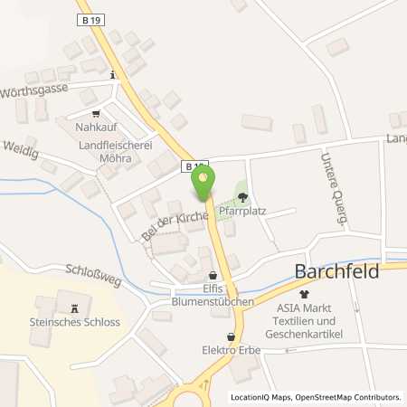 Standortübersicht der Strom (Elektro) Tankstelle: Thüringer Energie AG in 36456, Barchfeld-Immelborn