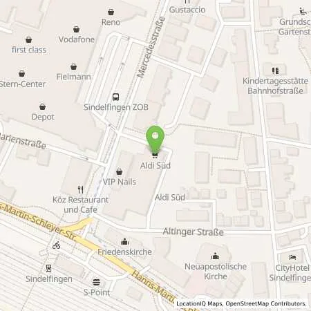 Standortübersicht der Tankstelle ALDI SÜD in 71063 Sindelfingen