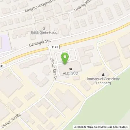 Standortübersicht der Tankstelle ALDI SÜD in 71229 Leonberg