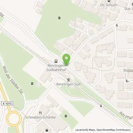 Standortübersicht der Tankstelle Stadtwerke Tübingen GmbH in 71272 Renningen