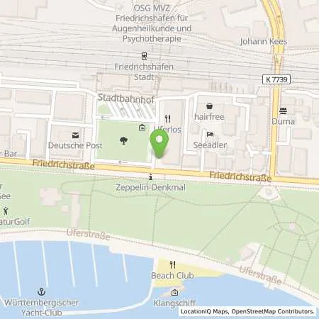 Standortübersicht der Tankstelle Stadtwerk am See GmbH & Co. KG in 88045 Friedrichshafen