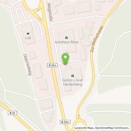 Standortübersicht der Tankstelle Gohm + Graf Hardenberg GmbH in 88662 Überlingen