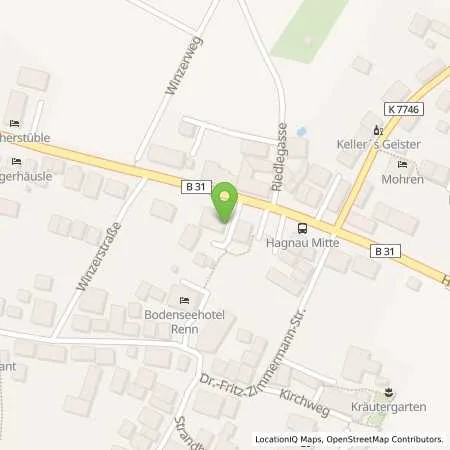 Standortübersicht der Tankstelle EnBW mobility+ AG und Co.KG in 88709 Hagnau