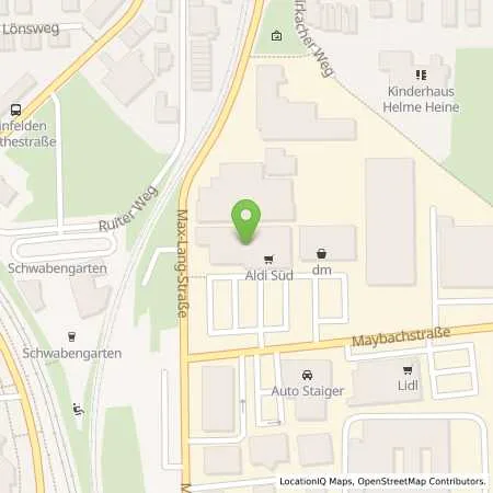 Standortübersicht der Tankstelle ALDI SÜD in 70771 Leinfelden