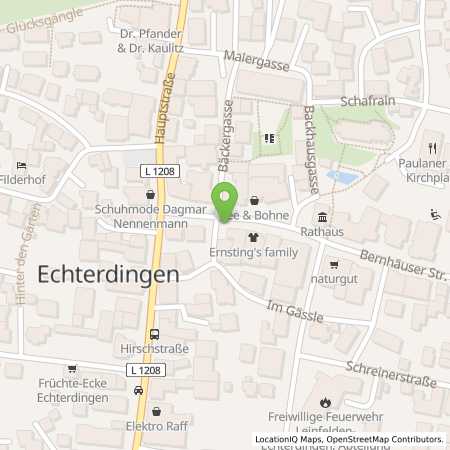 Standortübersicht der Strom (Elektro) Tankstelle: Stadtwerke Leinfelden- Echterdingen in 70771, Leinfelden- Echterdingen