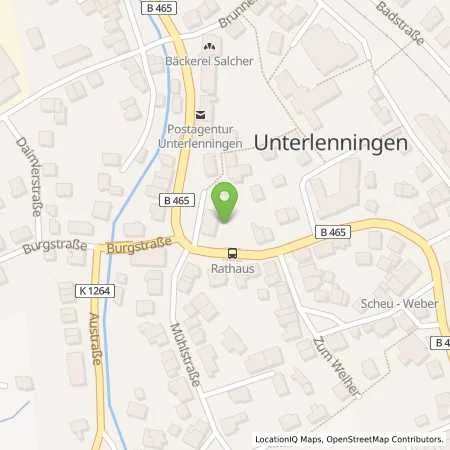 Standortübersicht der Tankstelle Albwerk GmbH & Co. KG in 73252 Lenningen