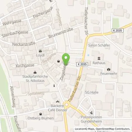 Standortübersicht der Tankstelle EnBW mobility+ AG und Co.KG in 74831 Gundelsheim