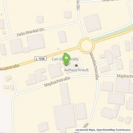 Standortübersicht der Tankstelle Autohaus Knauß Einzelunternehmen in 74626 Bretzfeld