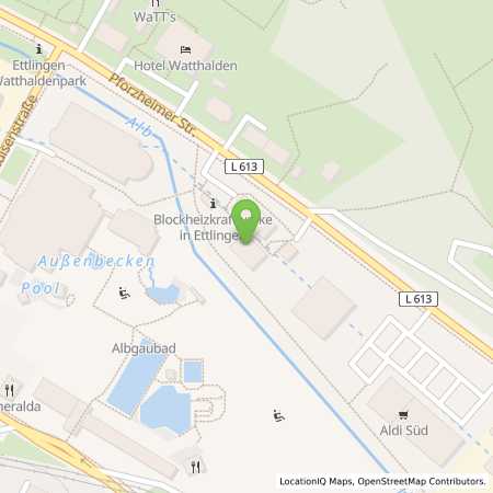 Standortübersicht der Strom (Elektro) Tankstelle: Stadtwerke Ettlingen GmbH in 76275, Ettlingen