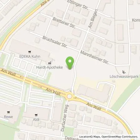 Standortübersicht der Tankstelle Energie- und Wasserversorgung Bruchsal GmbH in 76351 Linkenheim-Hochstetten