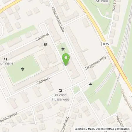 Standortübersicht der Tankstelle Energie- und Wasserversorgung Bruchsal GmbH in 76646 Bruchsal