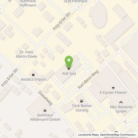 Standortübersicht der Tankstelle ALDI SÜD in 76646 Bruchsal