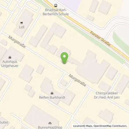 Standortübersicht der Tankstelle Graf Hardenberg GmbH in 76646 Bruchsal