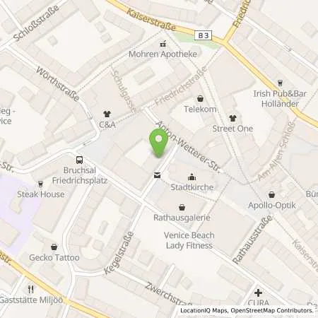 Standortübersicht der Tankstelle Sparkasse Kraichgau Bruchsal-Bretten-Sinsheim in 76646 Bruchsal