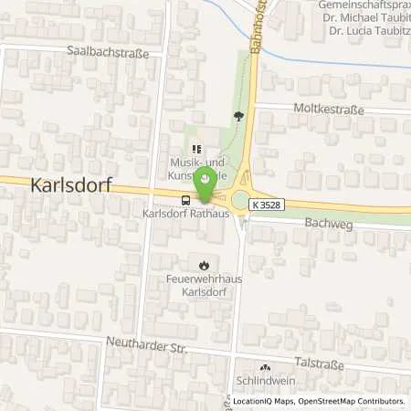 Standortübersicht der Tankstelle Energie- und Wasserversorgung Bruchsal GmbH in 76689 Karlsdorf