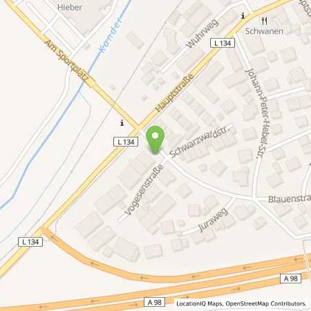 Standortübersicht der Tankstelle Autohaus Büchle GmbH in 79589 Binzen