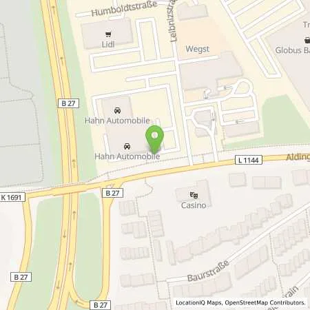 Standortübersicht der Tankstelle Hahn Automobile GmbH + Co. KG in 70806 Kornwestheim