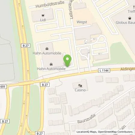 Standortübersicht der Tankstelle Hahn Automobile GmbH + Co. KG in 70806 Kornwestheim