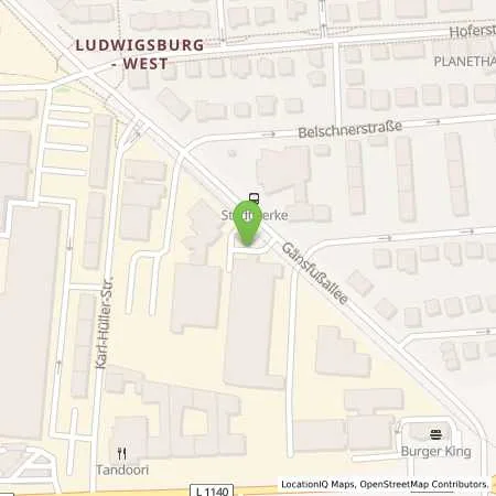 Standortübersicht der Tankstelle Stadtwerke Ludwigsburg-Kornwestheim GmbH in 71636 Ludwigsburg