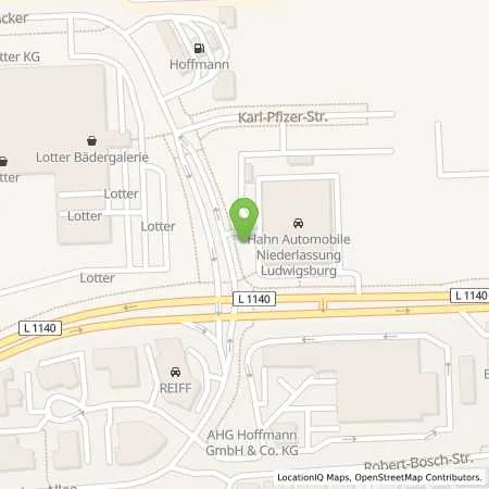 Standortübersicht der Tankstelle Hahn Automobile GmbH + Co. KG in 71636 Ludwigsburg