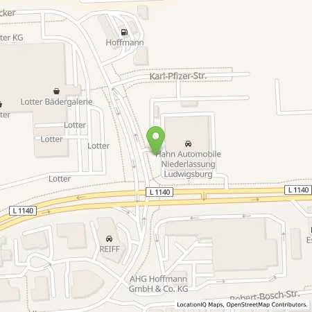Standortübersicht der Tankstelle Hahn Automobile GmbH + Co. KG in 71636 Ludwigsburg
