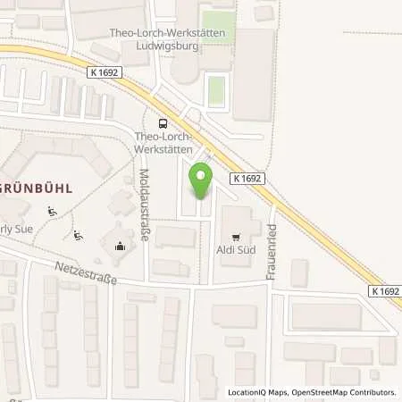 Standortübersicht der Tankstelle ALDI SÜD in 71638 Ludwigsburg