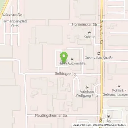 Standortübersicht der Tankstelle Hahn Automobile GmbH + Co. KG in 74321 Bietigheim-Bissingen